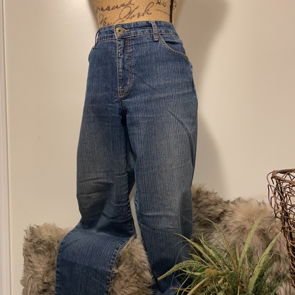 🔵HIGH WAISTED CURVY BANDOLINO BLU DENIM MEDIUM WASH JEANS - Picture 9 of 16